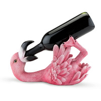 True Flirty Flamingo Polyresin Wine Bottle Holder, Perfect For Kitchen Decor, Wine Accessories, Wine Bar Decor, Holds 1 Standard Wine Bottle, Set Of 1