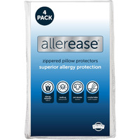 Set Of 4 Standard/Queen Allerease Pillow Protectors - Moisture Wicking, Advanced Allergy Protection - Premium Polyester, Zippered Protectors