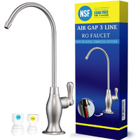 Air Gap 3 Line Lead-Free Ro Faucet Drinking Water Filtration Reverse Osmosis Faucet (Brushed Nickel) Nsf Certified