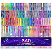 Gel Pens,Tanmit Gel Pens Set, 120 Colored Gel Pen Plus 120 Refills For Adults Coloring Books, Drawing, Art Projects (No Duplicates)