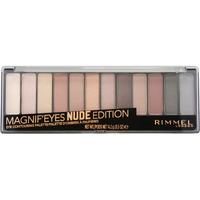 Rimmel London Magnif'Eyes Eyeshadow Palette, 12 Shades, Blendable Formula, Versatile, 001, Nude, 0.5Oz