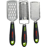 Alltop Food Graters For Cheese,Nutmeg,Potato,Ginger And Garlic,Cirtrus,Hand-Held Stainless Steel Zester For Kitchen - Pro Multi-Purpose Gadgets,Set Of 3 Grinders