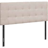 Monarch Specialties 6004F, Full, Bedroom, Upholstered, Transitional Bed Size Headboard, Beige Linen-Look