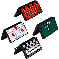 Point Games Travel Board Game Set - Bundle Pack Of 4 Classic Magnetic Games, Stocking Stuffers For Kids Includes Individual Boards & Pieces
