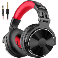 Oneodio Wired Over Ear Headphones Hi-Res Studio Monitor & Mixing Dj Stereo Headsets With 50Mm Drivers And 1/4 To 3.5Mm Jack For Amp Computer Recording Podcast Keyboard Guitar Laptop - Red