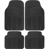 Bdk Floor Mats, 4-Piece All-Weather Car Mat With Universal Fit Design, Durable Rubber Car Floor Mats With Capture Ridges, Waterproof For Cars Trucks Suv (Black)