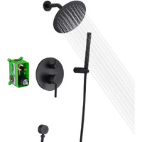 Black Shower Fixtures, Matte Black Shower Faucet Set, Black Shower System With Rain Shower And Handheld,Sumerain