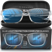 Stylish Blue Light Computer Blocking Glasses For Men And Women - Ease Digital Eye Strain, Dry Eyes, Headaches And Blurry Vision - Instantly Blocks Glare From Computers And Phone Screens, Case Included