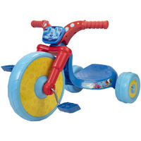 Blue's Clues & You Ride-On 10"" Fly Wheels Junior Cruiser Tricycle With Sounds - Toddler Bike Trike, Ages 18-36M, For Kids 33   -35    Tall - 35 Lbs. Weight Limit