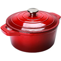 Puricon 5.5 Quart Enameled Cast Iron Dutch Oven With Lid, 5.5 Qt Deep Round Dutch Oven Pot With Dual Handles -Red