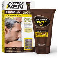 Just For Men Control Gx Grey Reducing Shampoo For Lighter Shades Of Hair, Blonde To Medium Brown, Gradual Hair Color, 4 Fl Oz - Pack Of 1 (Packaging May Vary)