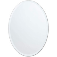 Better Bevel Frameless Oval Mirror, 20"" X 27"" Bathroom Wall Mirror W/Beveled Edge