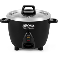 Aroma Housewares Select Stainless Rice Cooker & Warmer With Uncoated Inner Pot, 3-Cup(Uncooked)/6-Cup(Cooked)/ 1.2Qt, Arc-753Sgb, Black