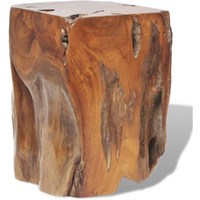 Vidaxl Solid Teak Wood Stool, Versatile Footrest/Side Table, Unique Grain Pattern, Durable And Stable, 11.8"" X 11.8"" X 15.7"" Brown