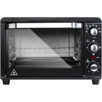 Simple Deluxe Toaster Oven With 20Litres Capacity,Compact Size Countertop Toaster, Easy To Control With Timer-Bake-Broil-Toast Setting, 1200W, Stainless Steel,16X11In,Black,Extra Large