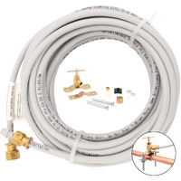Pex Ice Maker Installation Kit - 25 Feet Of Tubing For Appliance Water Lines With Self Piercing Saddle Valve For Quick Installation, 1/4    Compression Fittings, Flexible Hose For Potable Drinking Water