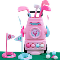 Hapinest Girl Toddler Golf Set, Mini Golf Set For Kids Girls Golf Clubs 8 Balls, 4 Clubs Putting Green Holes Bag Tees & Flags, Outdoor/Indoor Kids Golf Set Toy, Kids Golf Clubs 3-5 Years Old