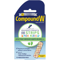 Compound W One Step Wart Remover Strips For Kids, 10 Medicated Strips