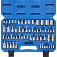Casoman Master Torx Bit Socket And External Torx Socket Set, 60-Piece Set, S2 And Cr-V Steel,E4-E24, T6-T70,Tt6-Tt70,Tp8-Tp60