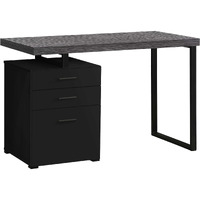 Monarch Specialties Computer Desk With File Cabinet - Lef Or Right Set- Up - 48""L (Black - Grey Top)
