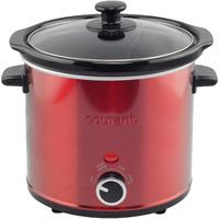 Courant 3.2 Quart Slow Cooker - Red, Removable Ceramic Insert & Glass Lid With Three Temperature Settings