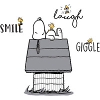 Lambs & Ivy Classic Snoopy With Woodstock & Dog House Black/Gray Wall Decals