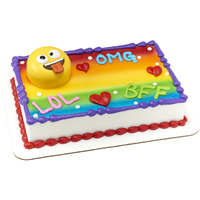 Decoset Emoji I Am Birthday Cake Topper, 7-Piece Set, Decoration For Creating Crazy Emotions On Cakes Or Cupcakes
