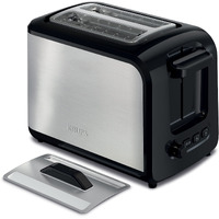 Krups: Express 2 Slice Toaster Stainless Steel Toaster With Wide Slots, Includes Dust Lid & Crumb Tray, Defrost, Reheat, 7 Browning Levels, Stainless Steel