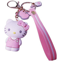 Hello Kitty Key Chain For Girls Women | Sanrio Figures Birthday Gift Bag Accessories (Hello Kitty 1)