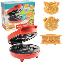 Daniel Tiger Neighborhood Waffle Maker Iron- Electric Nonstick Waffler Feat. 3D Mini Character Shaped Waffles Pancakes- Daniel Tiger, Katerina Kitty Cat & Trolley- Fun Breakfast For Kids - Great Gift