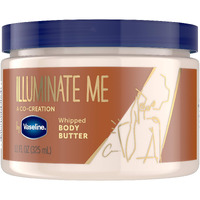 Vaseline Illuminate Me Shea Butter Whipped Body Butter For Melanin Rich Skin Provides 24 Hour Moisturization For Dry Skin 11 Oz