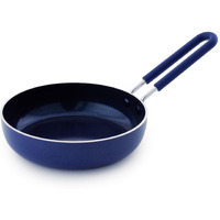 Blue Diamond Cookware Mini Egg Fry Pan Skillet, Diamond Infused Healthy Ceramic Nonstick, Pfas & Pfoa-Free, Dishwasher Safe, Oven Safe, Even Heating, Easy Clean, Warp Control, Blue