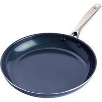 Blue Diamond Cookware 12"" Frying Pan Skillet, Diamond Infused Healthy Ceramic Nonstick, Pfas And Pfoa-Free, Dishwasher Safe, Oven Safe, Even Heating, Metal Utensil Safe, Warp Control, Blue