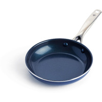 Blue Diamond Frying Pan 8    Skillet, Diamond Infused Healthy Ceramic Nonstick, Pfas And Pfoa-Free, Dishwasher And Oven Safe, Even Heating, Metal Utensil Safe, Warp Control Base, Blue