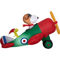 Gemmy Christmas Airblown Inflatable 4.5' Snoopy In Airplane Scene