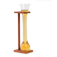Bey Berk 24 Ounce Quarter Yard Of Ale Beer Glass With Wooden Stand
