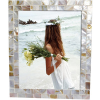 Giftme 5 White Picture Frame 8X10 Wedding Picture Frame Mother Of Pearl Photo Frames For Wall Hanging Or Tabletop 8 By 10 Inch (Natural White,1Pc)