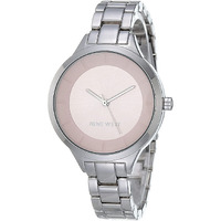 Nine West Women Japanese Quartz Dress Watch With Metal Strap, Silver, 12 (Model: Nw/2225Lpsv)