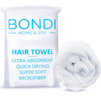 Bondi Spa Microfiber Hair Towel - Dries Hair 50% Faster - Anti-Frizz - Highly Absorbent & Super Soft - Xl (42 X 22) - Rectangle