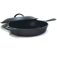 Lodge Seasoned Cast Iron Skillet With Cast Iron Lid (12 Inch) - Cast Iron Frying Pan With Lid Set.