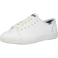 Keds Kickstart Lace Up, Sneaker Womens, White/Blue Leather, 8 Medium