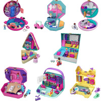 Polly Pocket Compact Playsets, Includes 2 Micro Dolls & 13 Accessories, Travel Toys With Surprise Reveals (Styles May Vary)