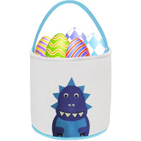 Leesgel Easter Baskets, Dinosaur Easter Basket For Kids, Easter Egg Hunt Basket With Handle Easter Buckets Easter Party Supplies Gifts Bags Toys Storage Bags