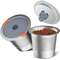 Noalto Reusable K Cups And Coffee Pods,Universal Stainless Steel K Cups For Keurig 2.0 And 1.0 Coffee Makers Machine(2Pack)