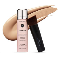 Magicminerals Airbrush Foundation By Jerome Alexander - 2Pc Set With Airbrush Foundation And Kabuki Brush - Spray Makeup With Anti-Aging Ingredients For Smooth Radiant Skin - Medium