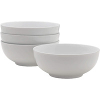 Everyday White Soup And Cereal Porcelain Bowls, Set Of 4