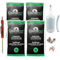 Counteract Diyk-4 Do It Yourself Tire/Wheel Balancing Beads Kit - Off -Road, Light Duty Truck Tires, (4) 4Oz Diy Bead Bags, (4) Valve Caps And Cores, (1) Core Remover, Injector Bottle
