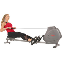 Sunny Health & Fitness Compact Folding Magnetic Rowing Machine With Lcd Monitor, Bottle Holder, 43 Inch Slide Rail, 285 Lb Max Weight - Synergy Power Motion - Sf-Rw5801