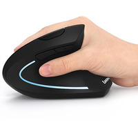 Lekvey Ergonomic Mouse, Vertical Wireless Mouse - Rechargeable 2.4Ghz Optical Vertical Mice : 3 Adjustable Dpi 800/1200/1600 Levels 6 Buttons, For Laptop, Pc, Computer, Desktop, Notebook Etc, Black