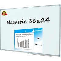 Lockways Magnetic Dry Erase Board, 36 X 24 Inch Magnetic Whiteboard White Board, 1 Dry Erase Markers, 2 Magnets For School, Home, Office